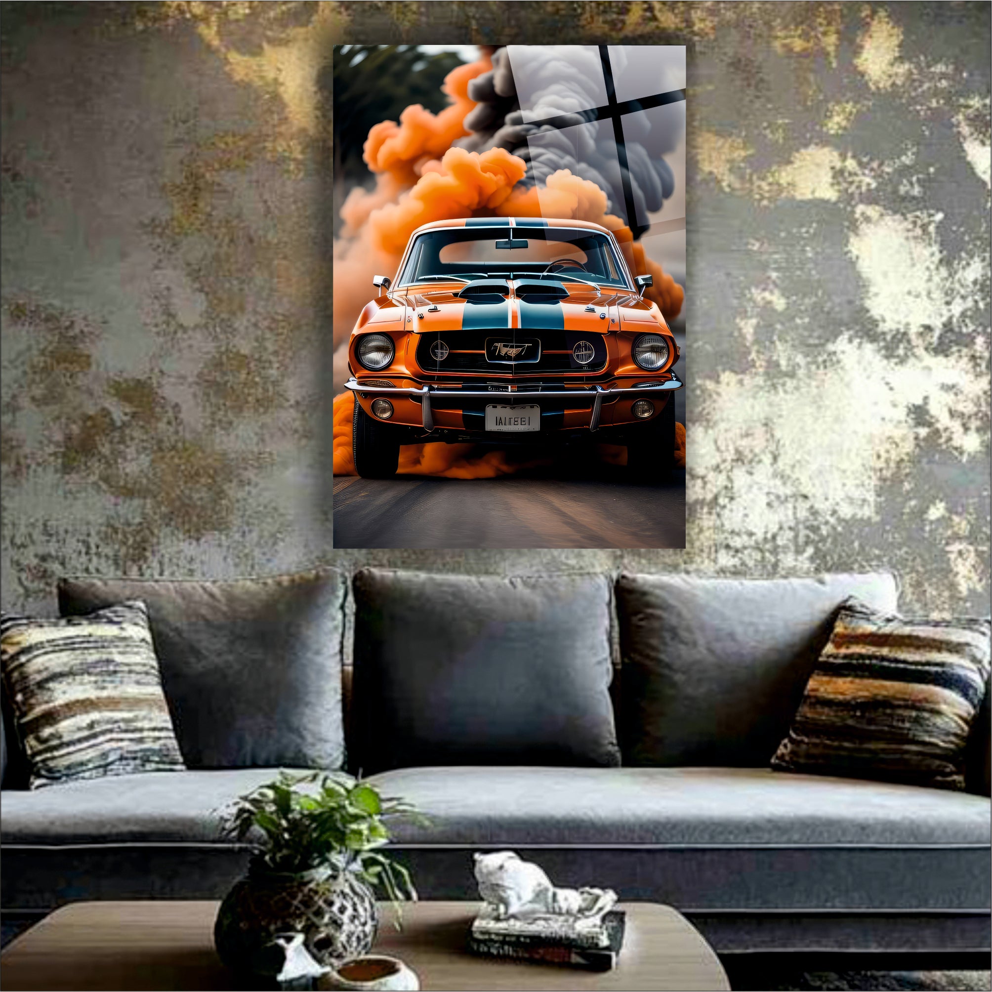 Turuncu Ford Mustang Cam Tablo