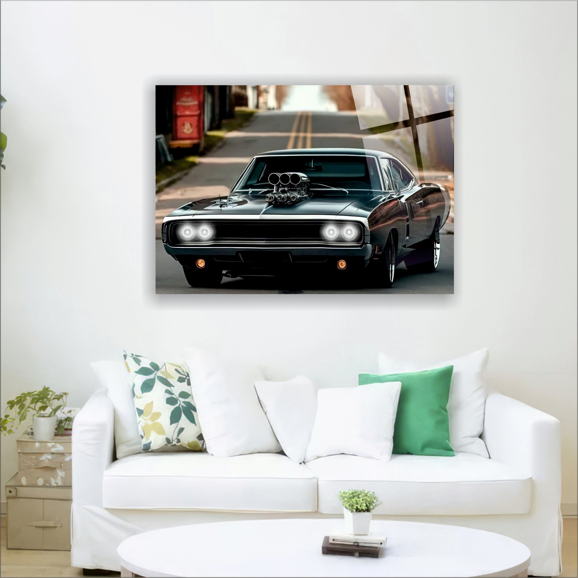 Siyah Dodge Charger Cam Tablo