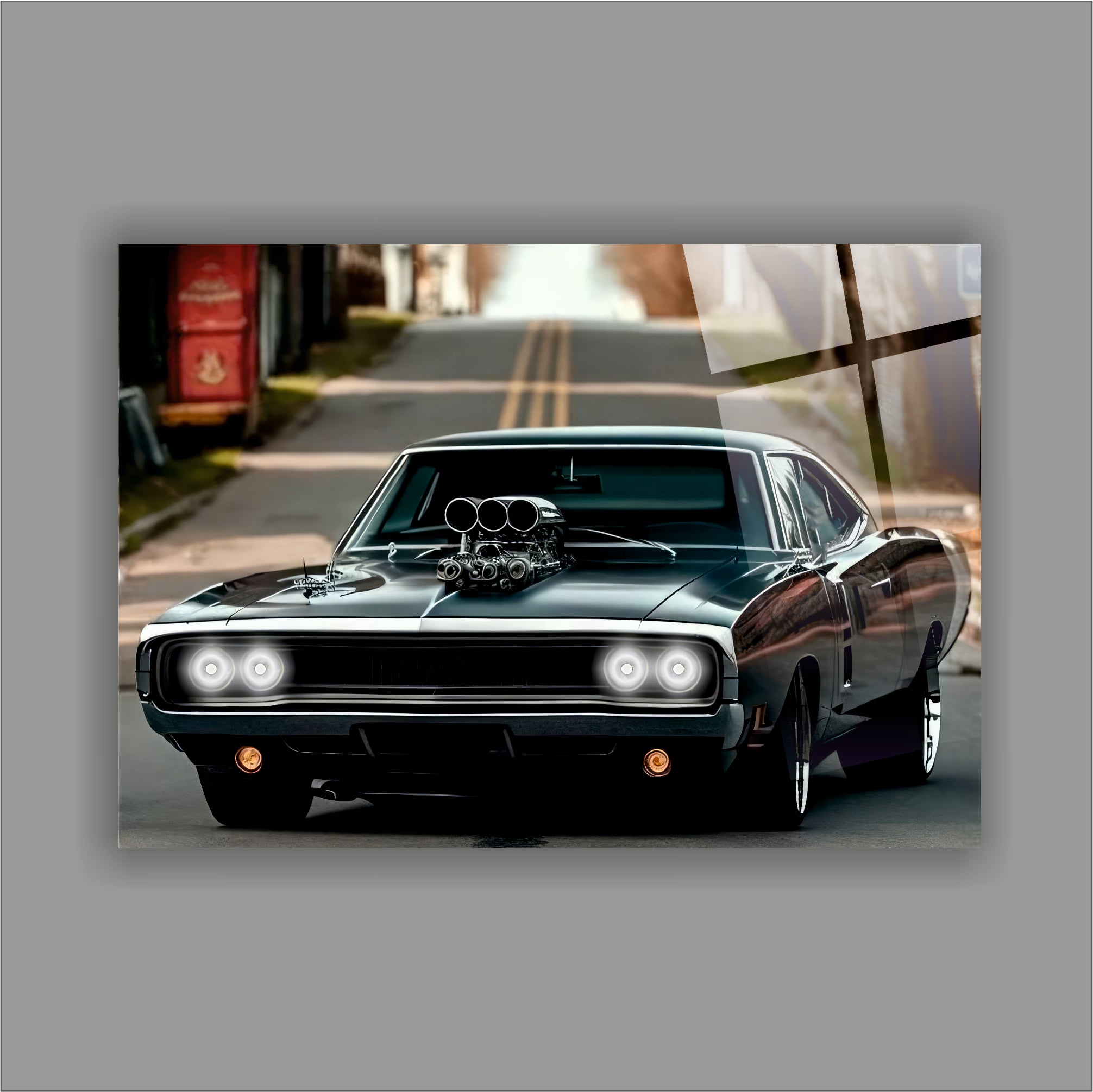 Siyah Dodge Charger Cam Tablo