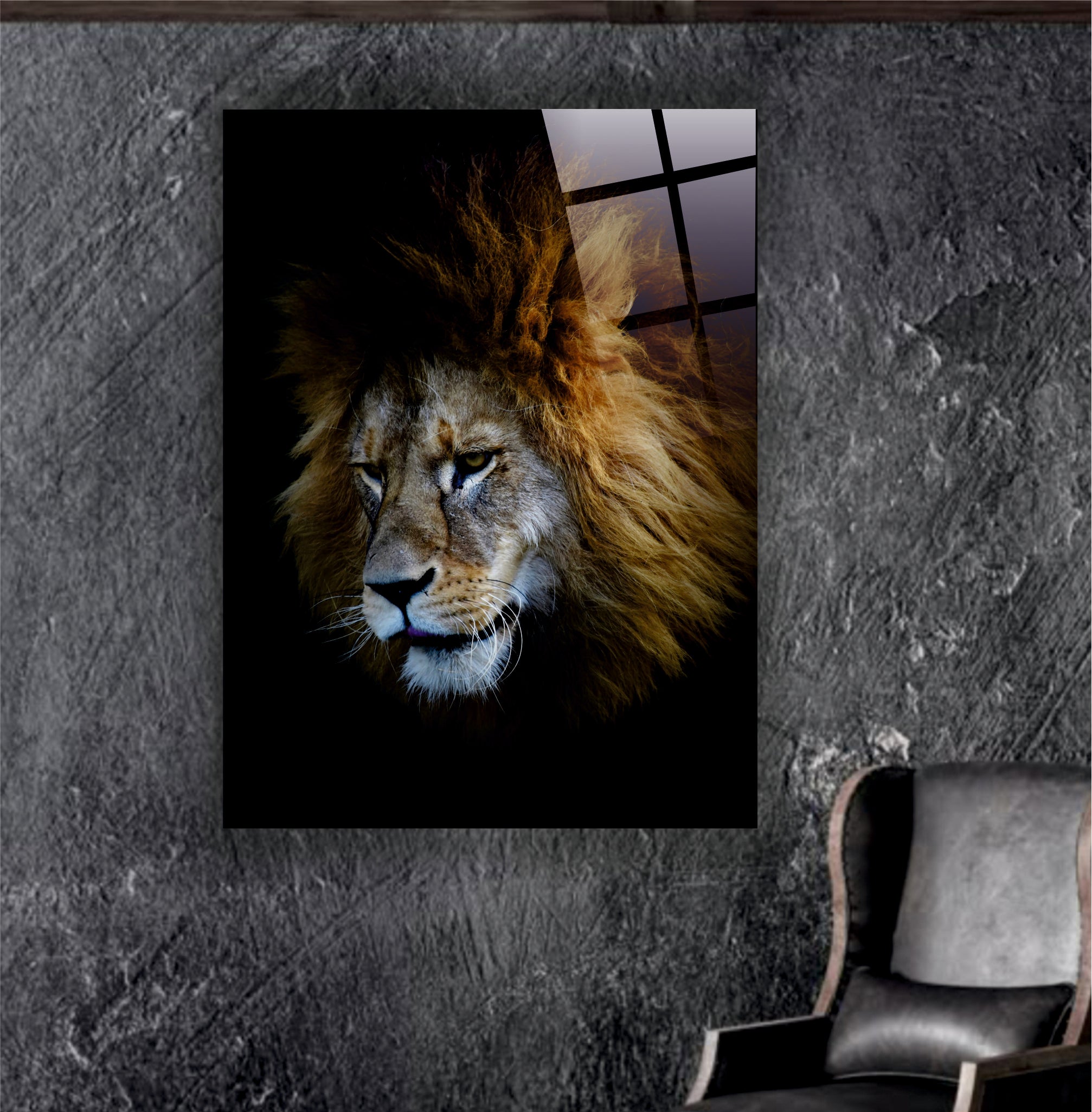 ASLAN-13 Hüzünlü Aslan Portresi Asalet ve Gücün Sessiz İfadesi