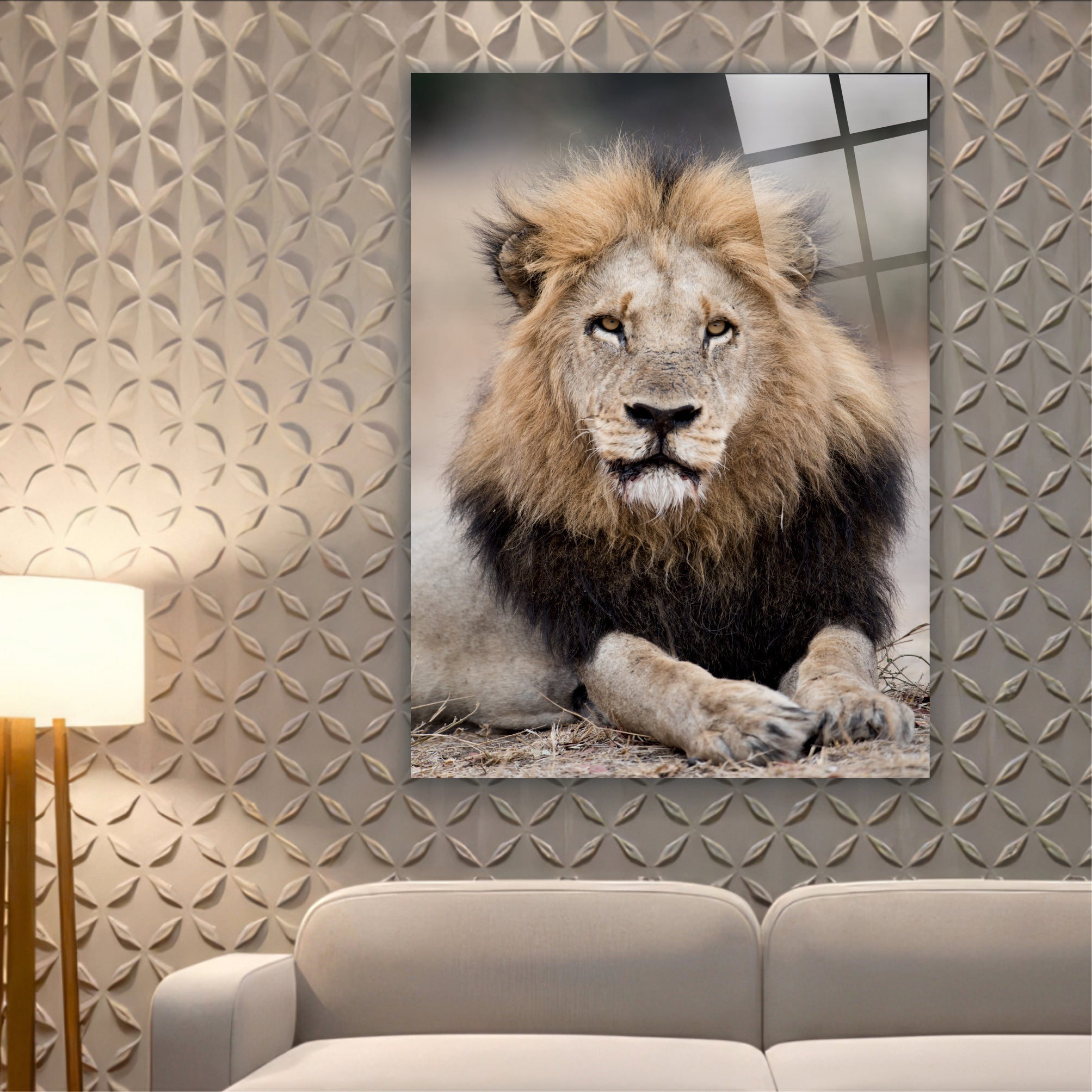 ASLAN-20 Yatan Erkek Aslan Portresi Güç ve Asaletin Simgesi