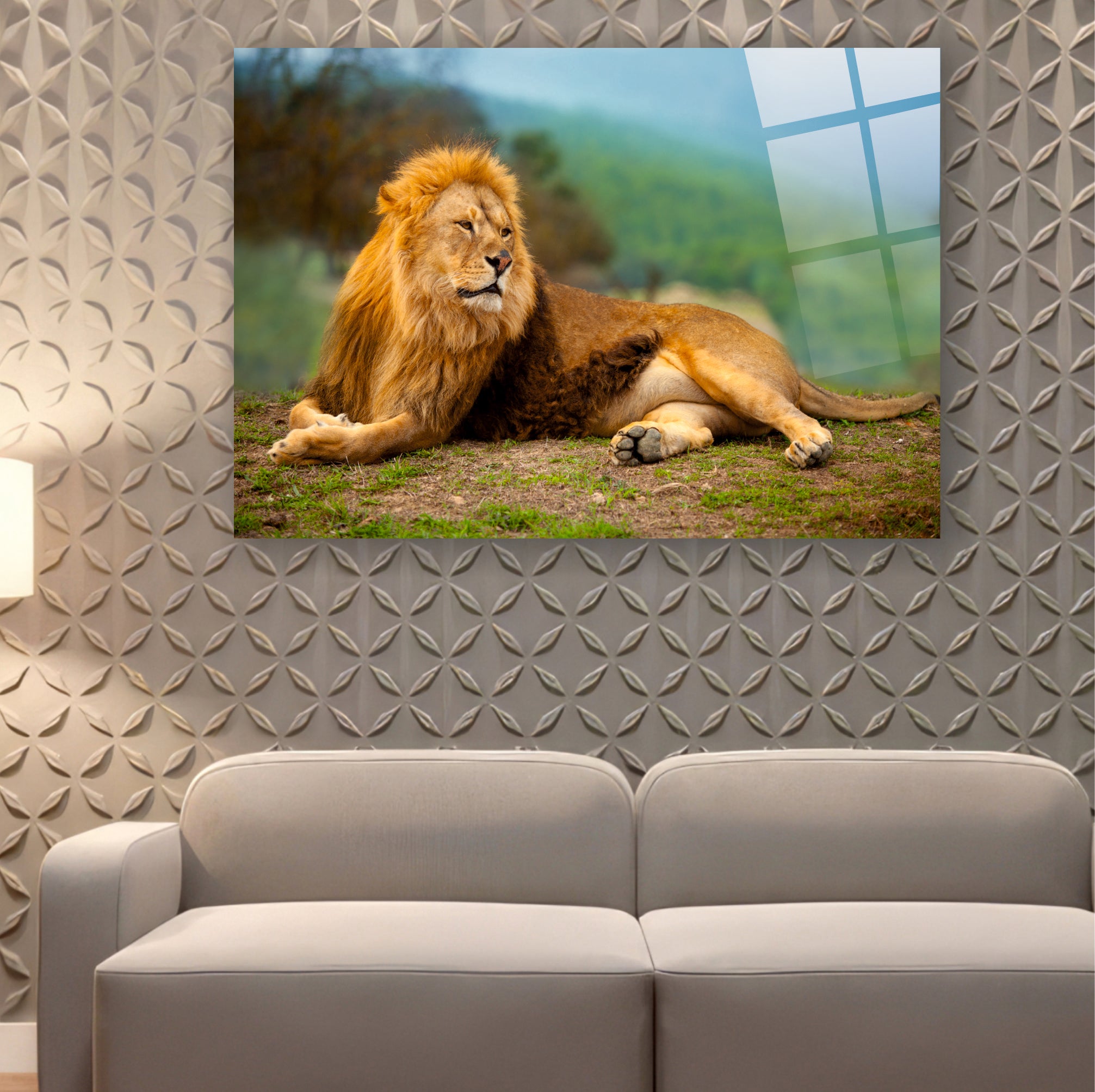 ASLAN-30 Doğada Dinlenen Erkek Aslan
