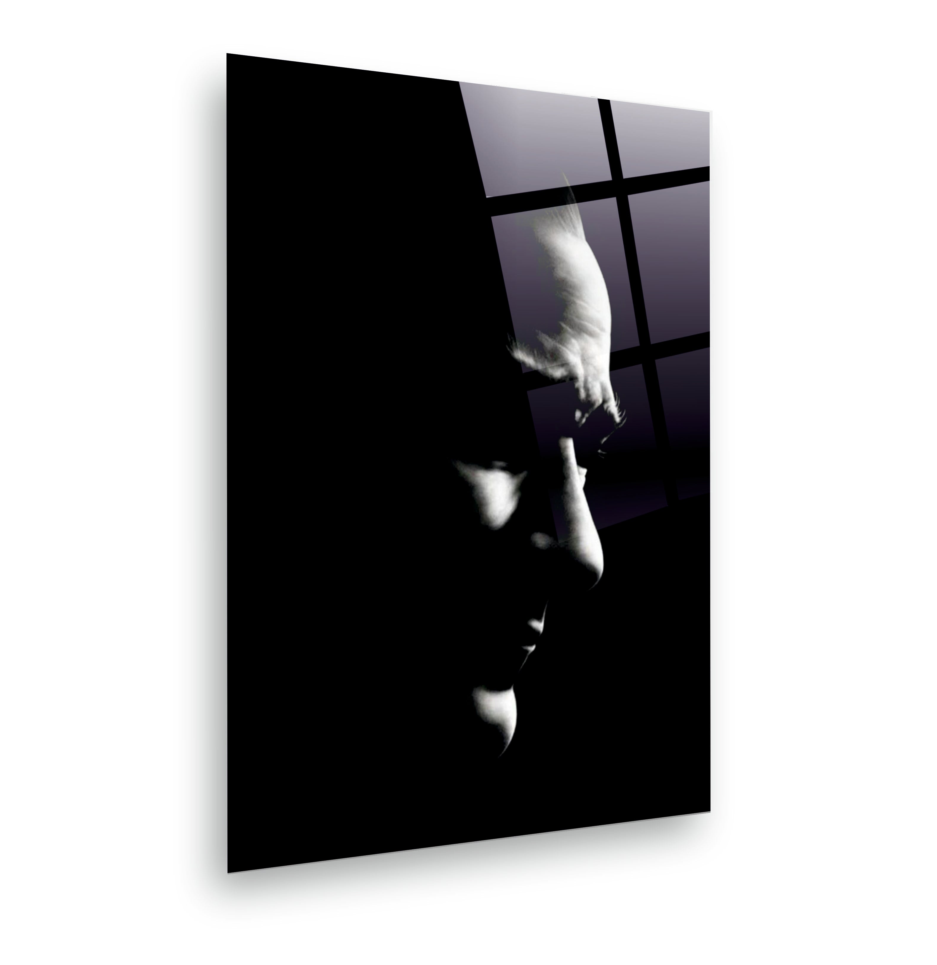 ATA-47 Minimalist Atatürk Gölge Cam Tablo