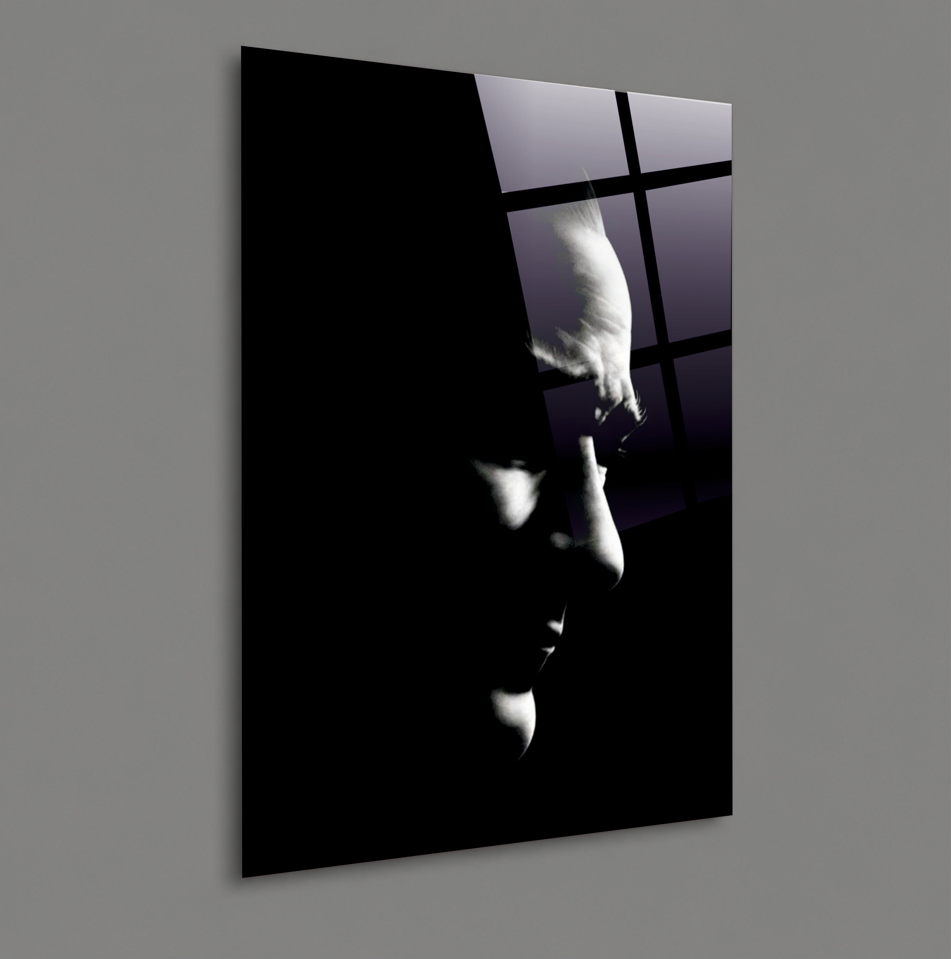 ATA-47 Minimalist Atatürk Gölge Cam Tablo
