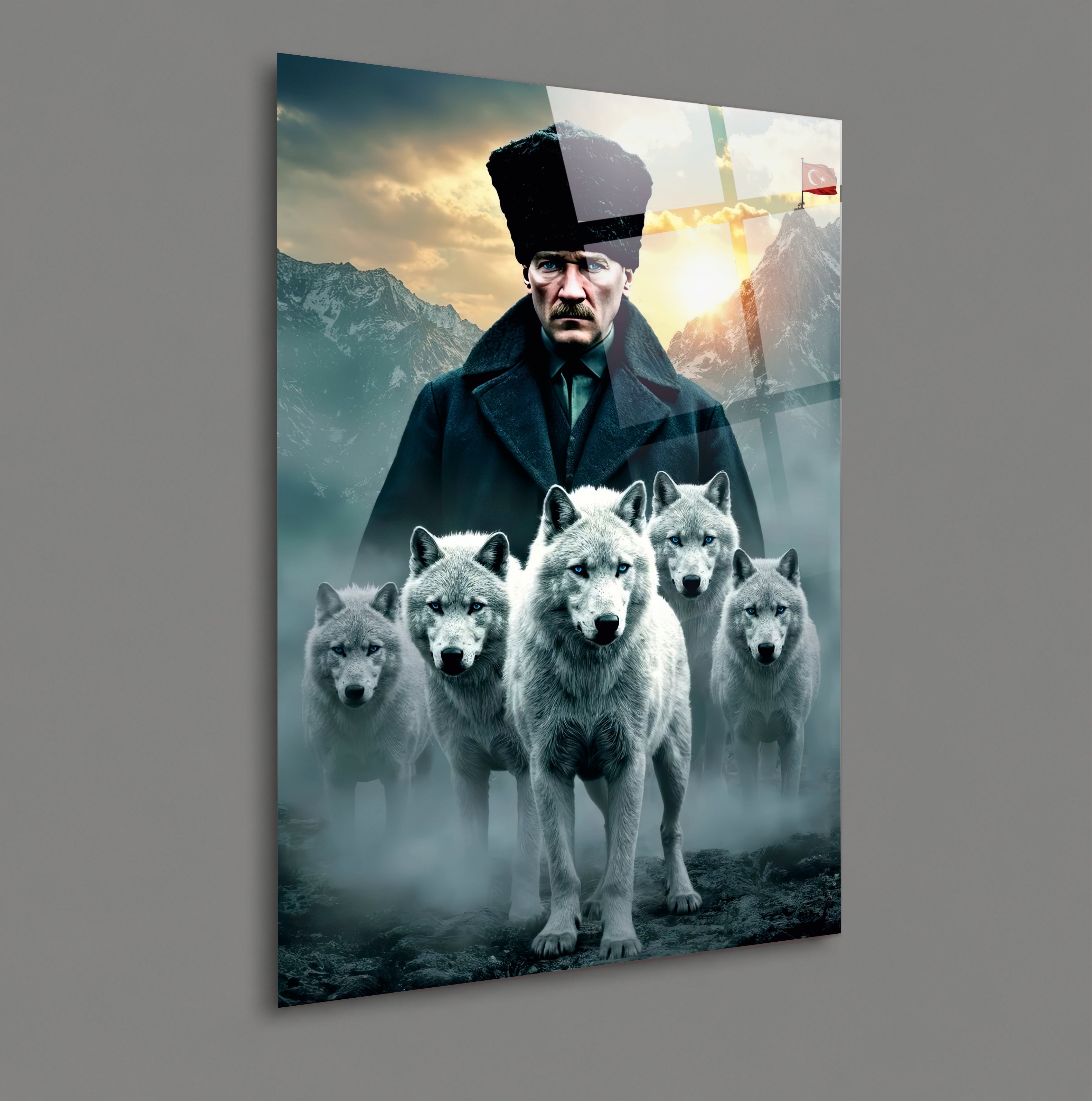 ATA-80 Kurtların Lideri Atatürk Cam Tablo