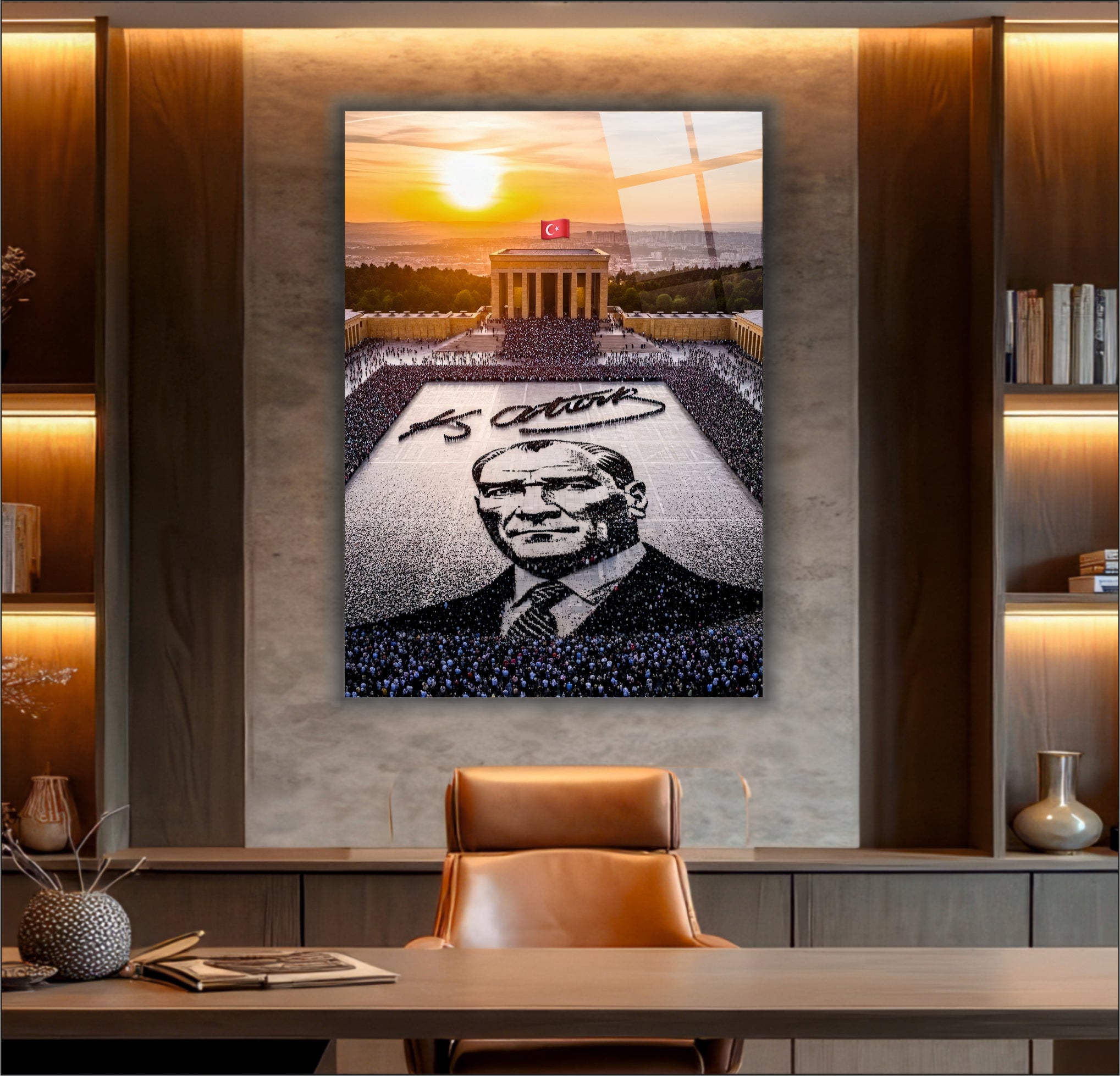 Atatürk Cam Tablo-Anıtkabir Atatürk Mozaiği - Epik Cumhuriyet Dekoru
