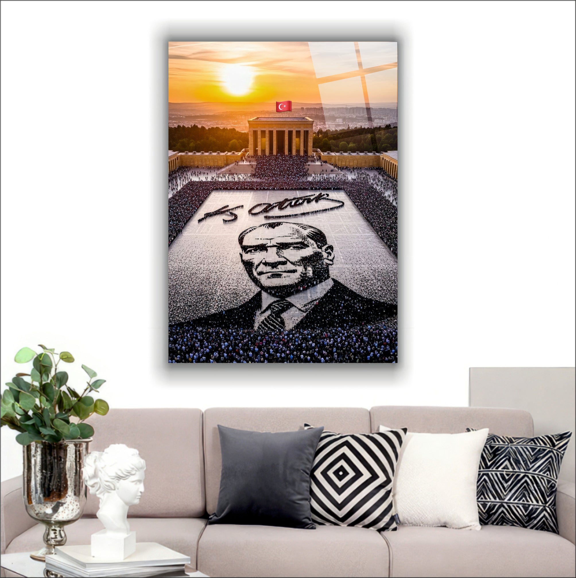 Atatürk Cam Tablo-Anıtkabir Atatürk Mozaiği - Epik Cumhuriyet Dekoru
