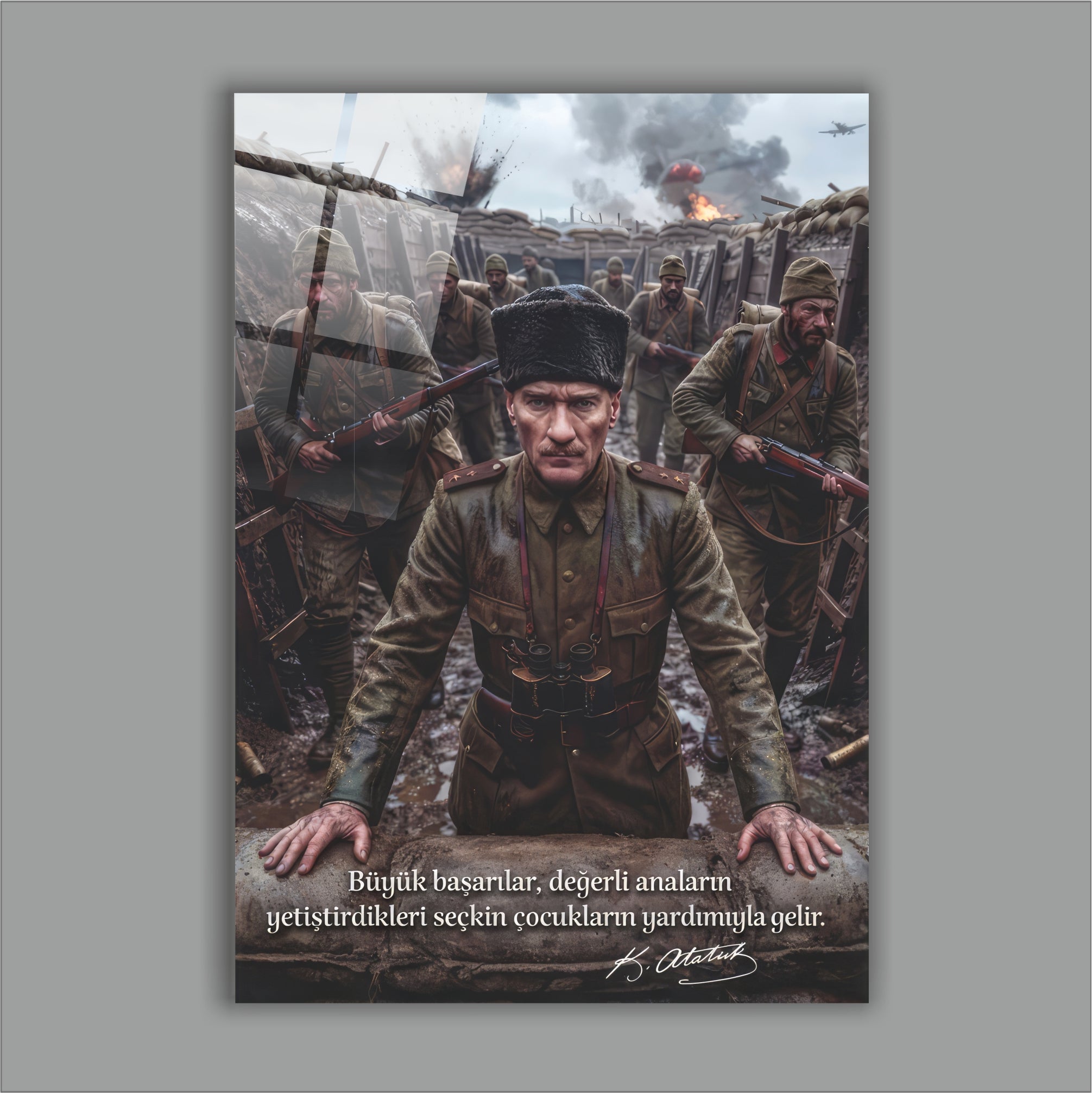 Atatürk Cam Tablo-Atatürk Cephede Mehmetçik ile Milli Mücadele Serisi