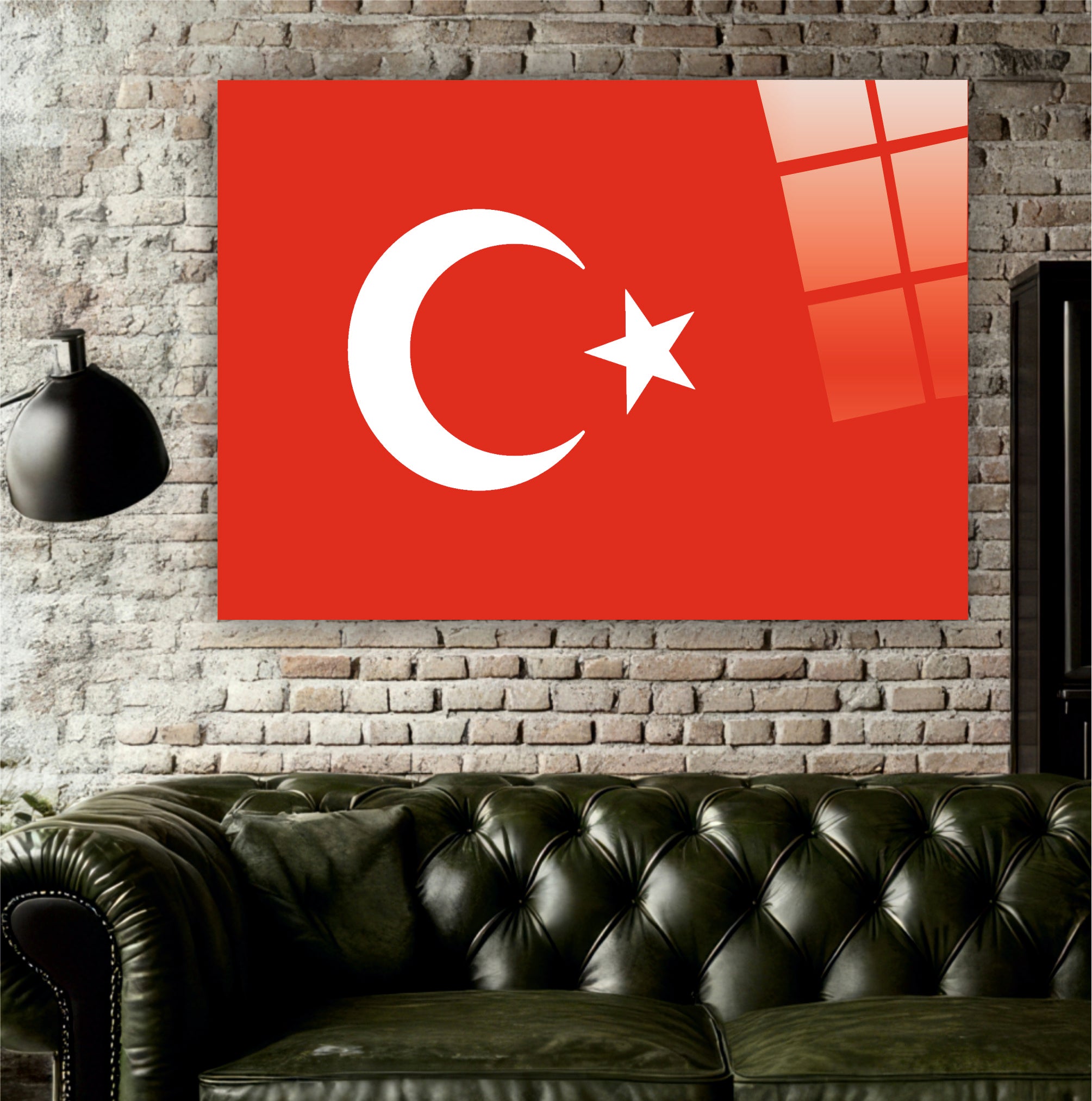 BAYRAK-51 Türk Bayrağı Cam Tablo