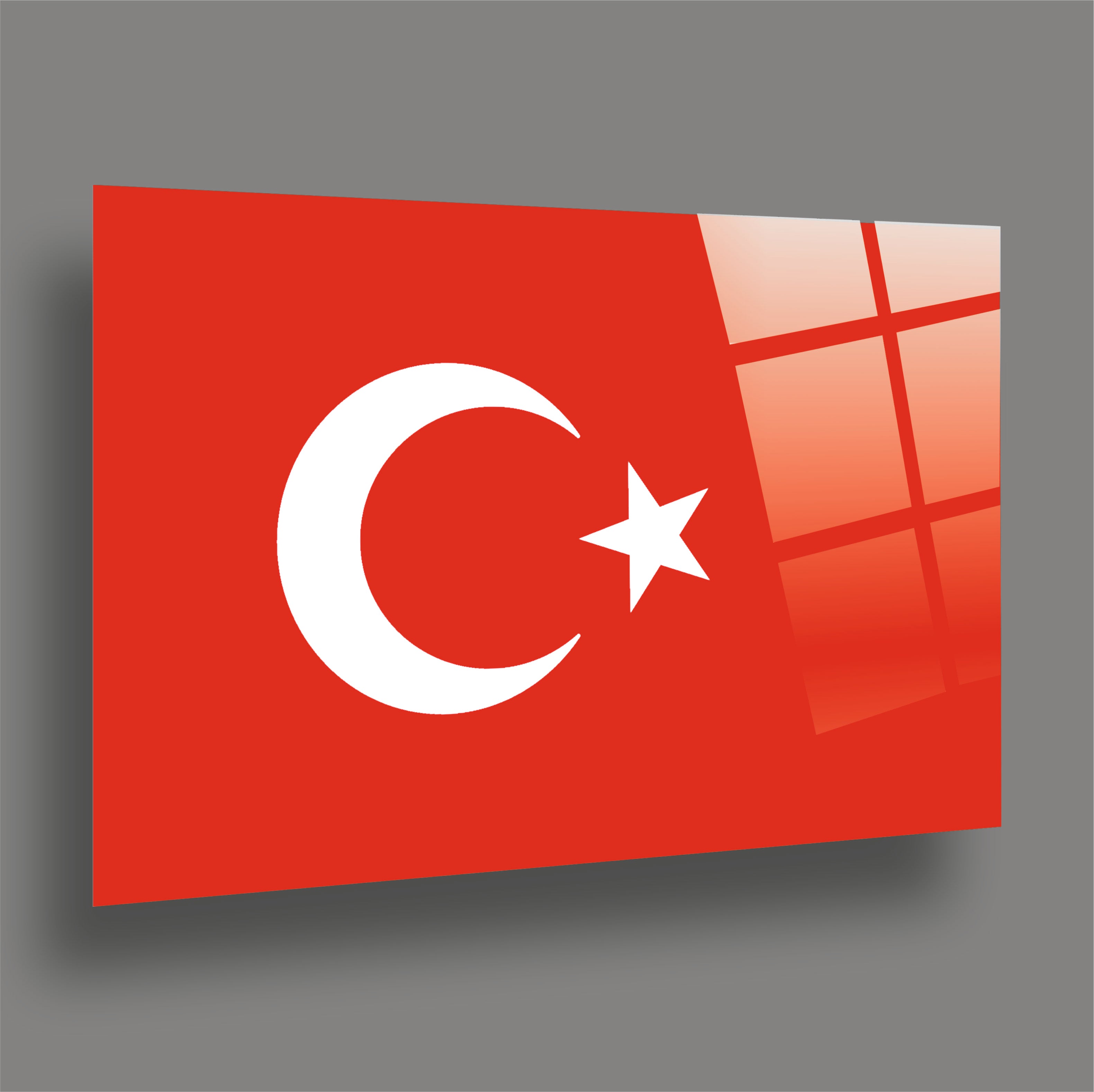 BAYRAK-51 Türk Bayrağı Cam Tablo