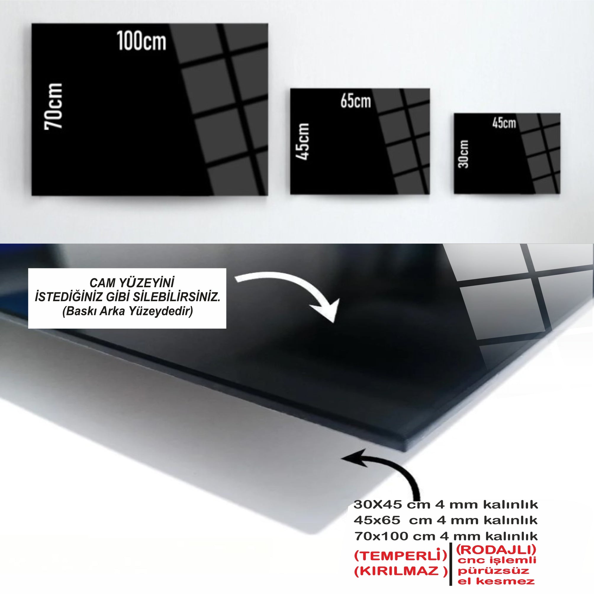 Üçlü Devlet Nişanı Cam Tablo