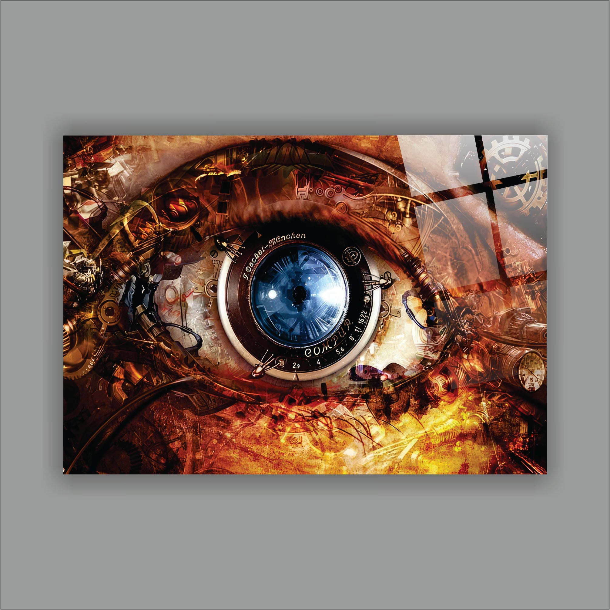 Steampunk Serisi Mekanik Göz Cam Tablo