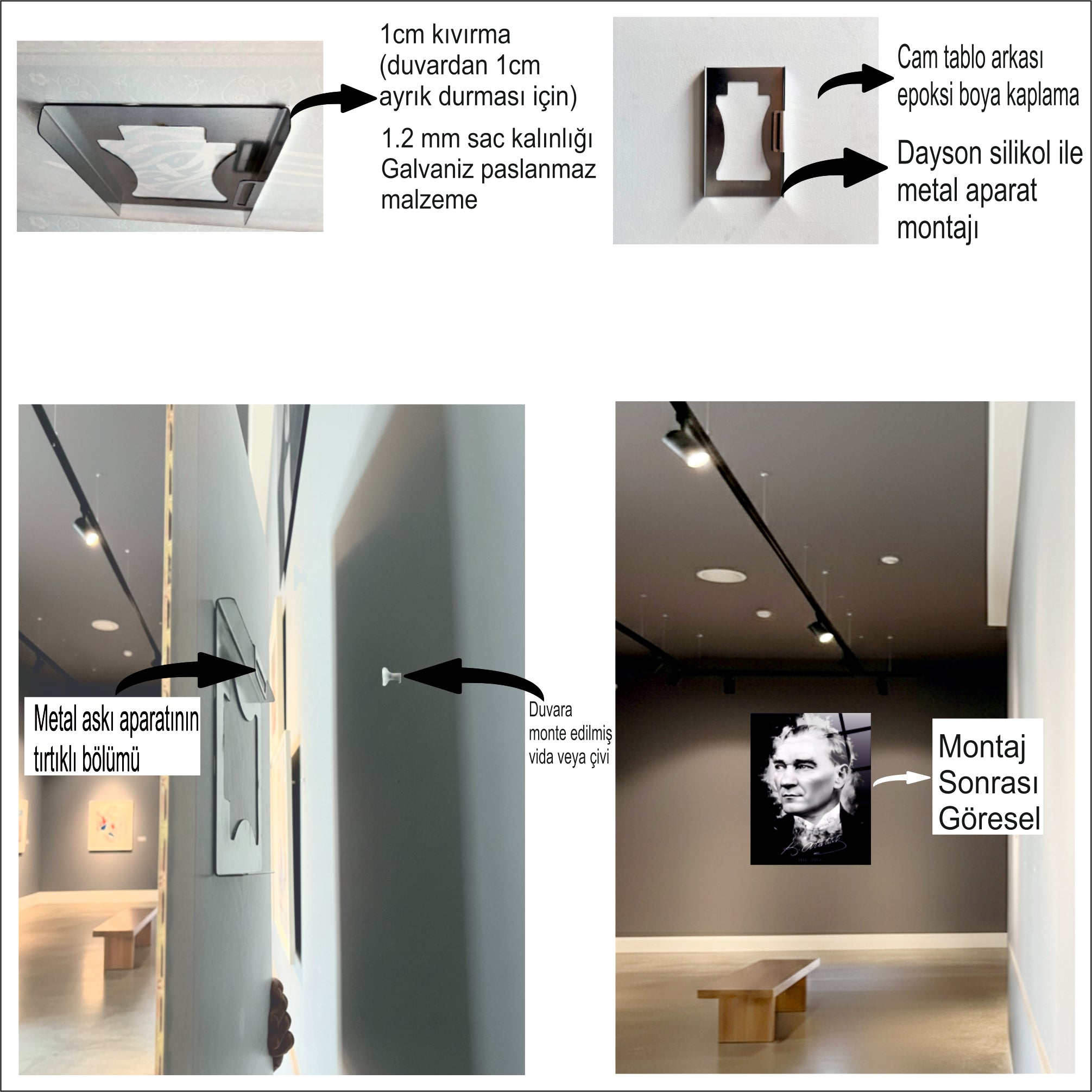 DİŞ-42 Altın Detaylı Modern Diş Temalı Cam Tablo