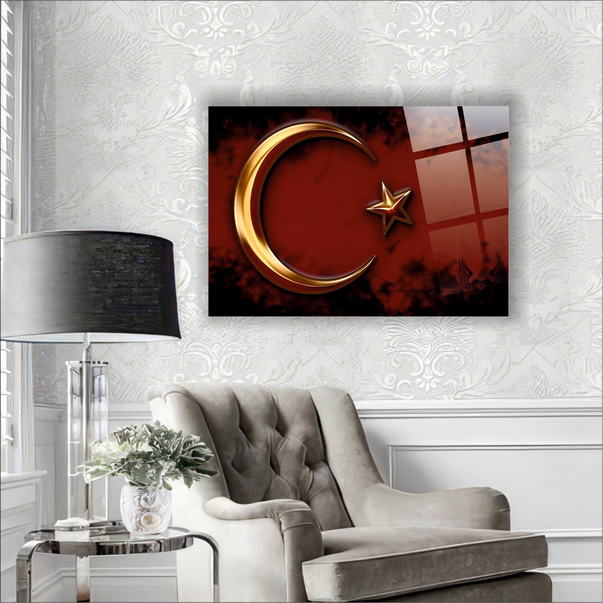 Ay Yıldız Cam Tablo