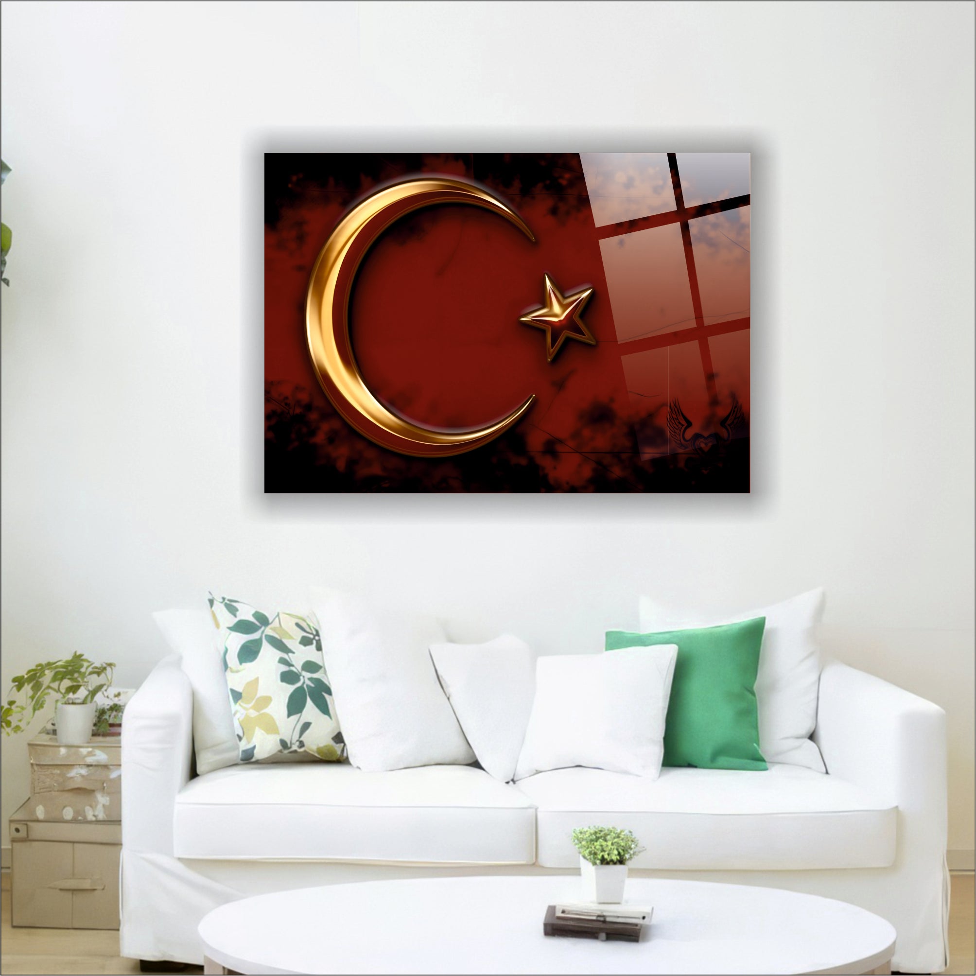 Ay Yıldız Cam Tablo