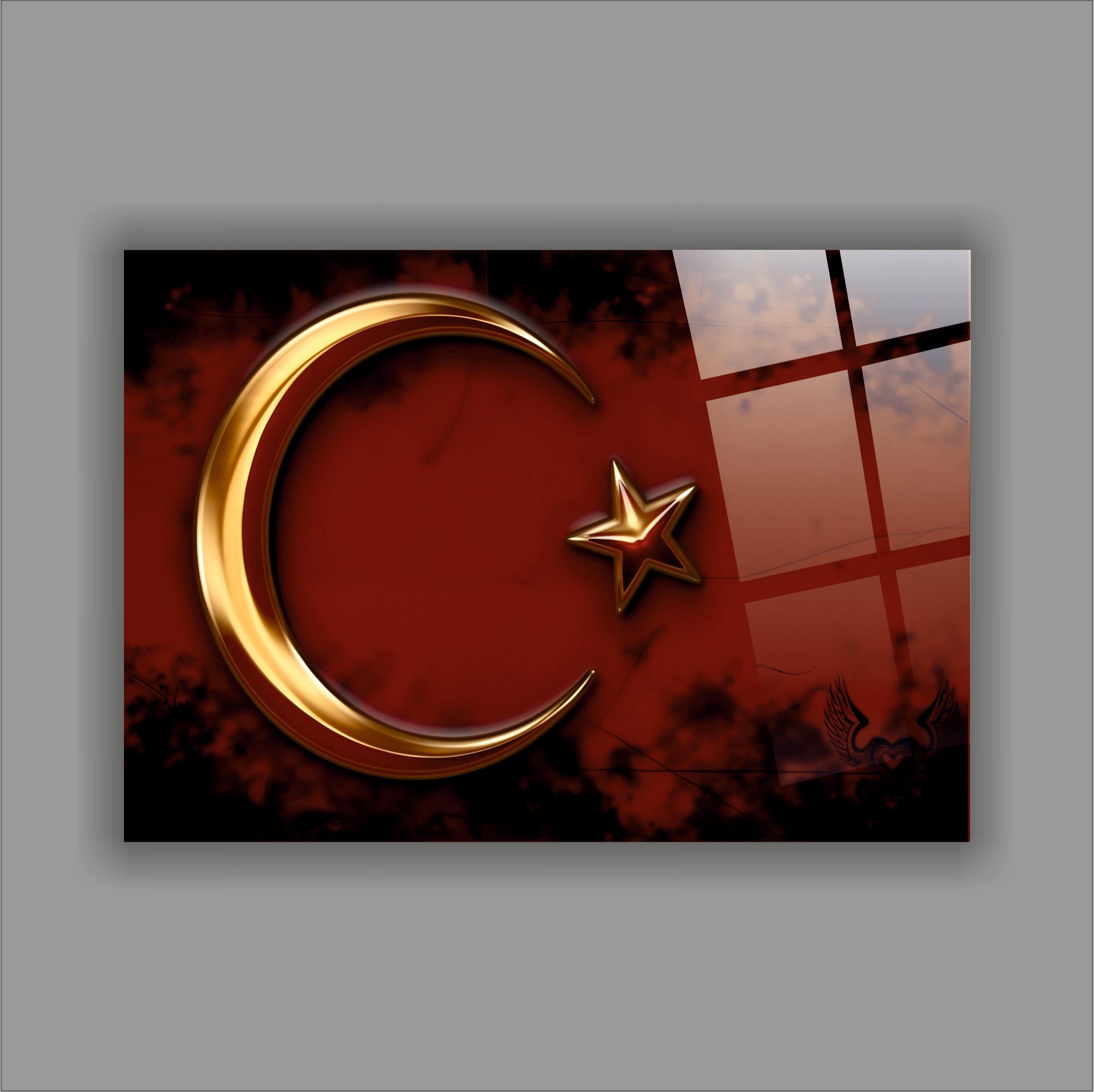 Ay Yıldız Cam Tablo