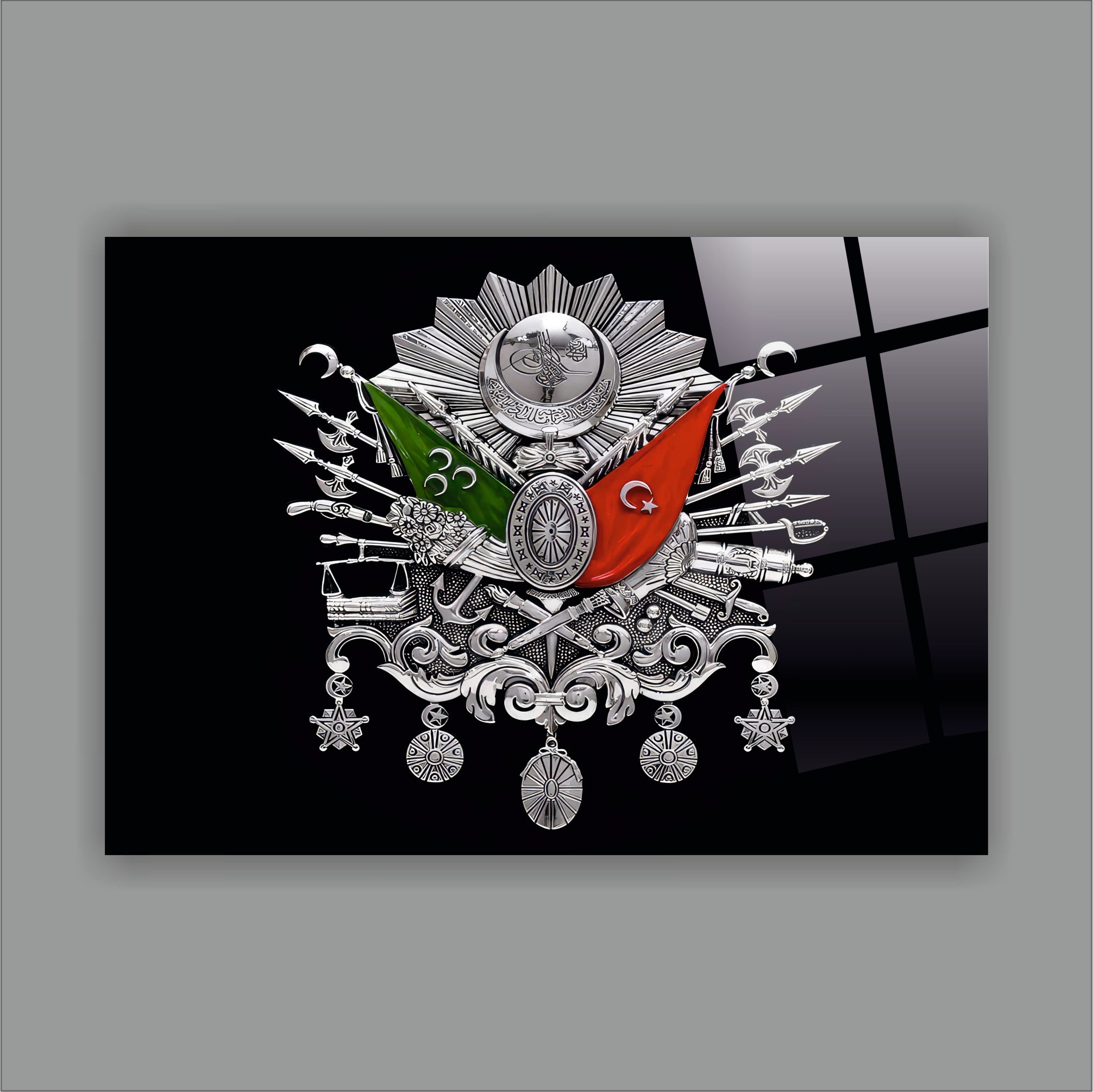 Osmanlı Arması Cam Tablo