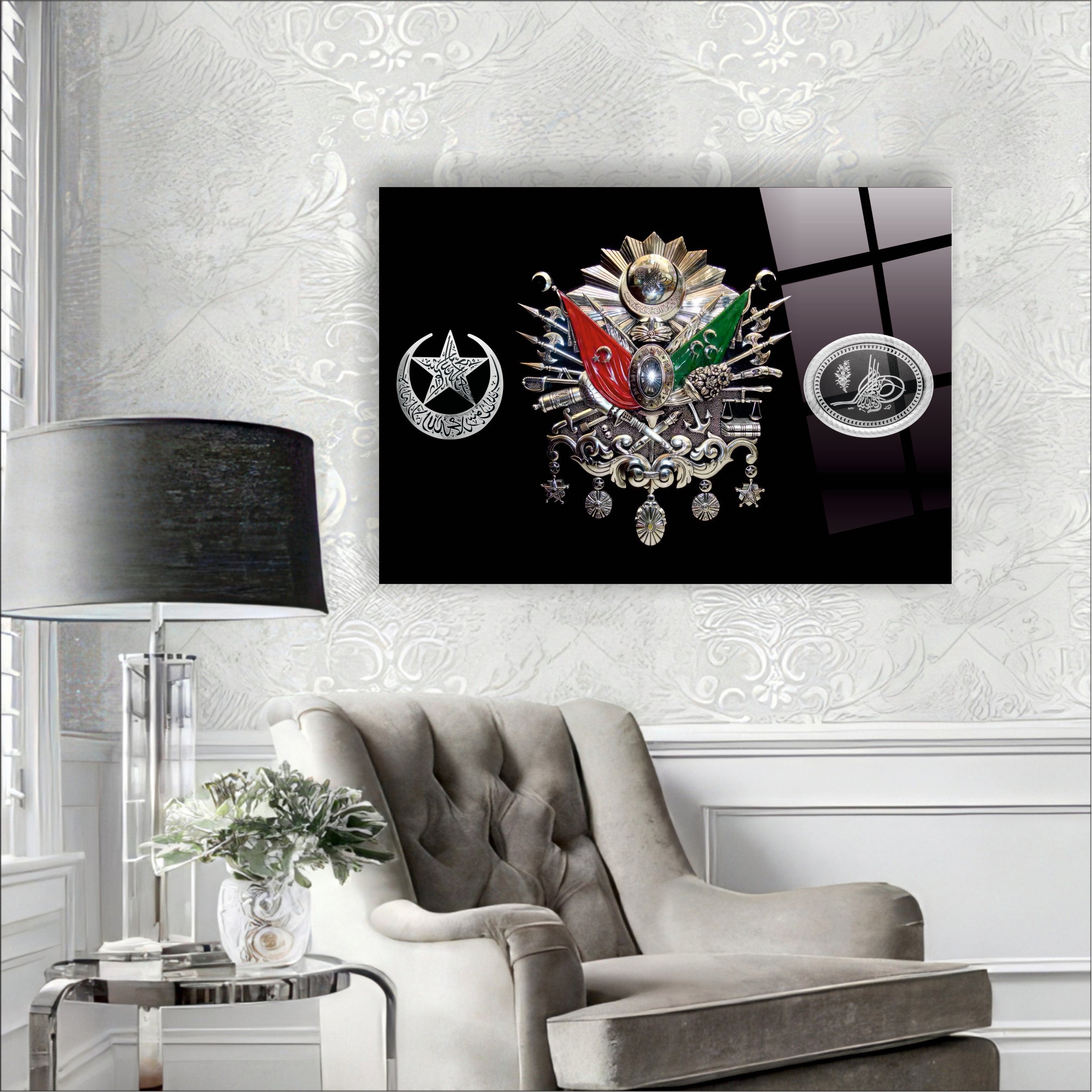 Üçlü Devlet Nişanı Cam Tablo