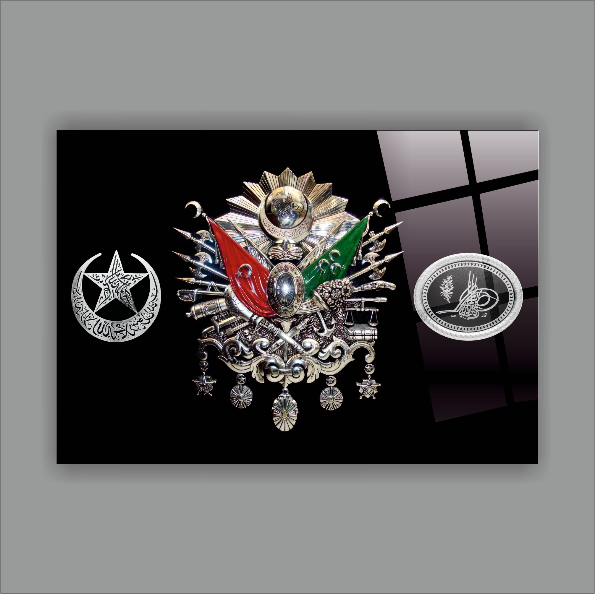 Üçlü Devlet Nişanı Cam Tablo