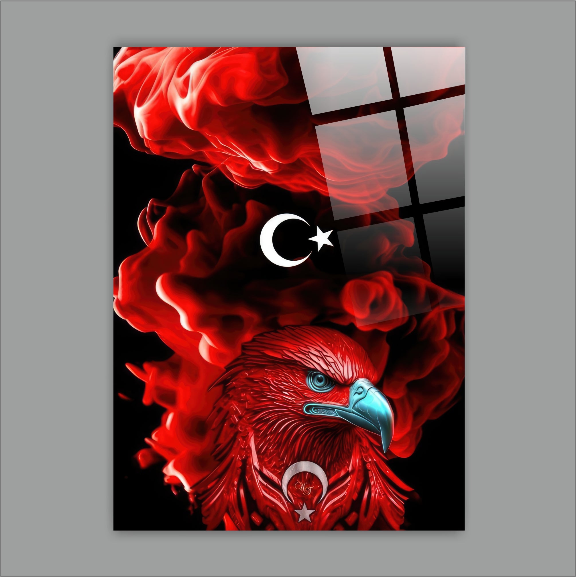 OSMANLI-64 Türk Kartalı Ay Yıldız Kırmızı Duman