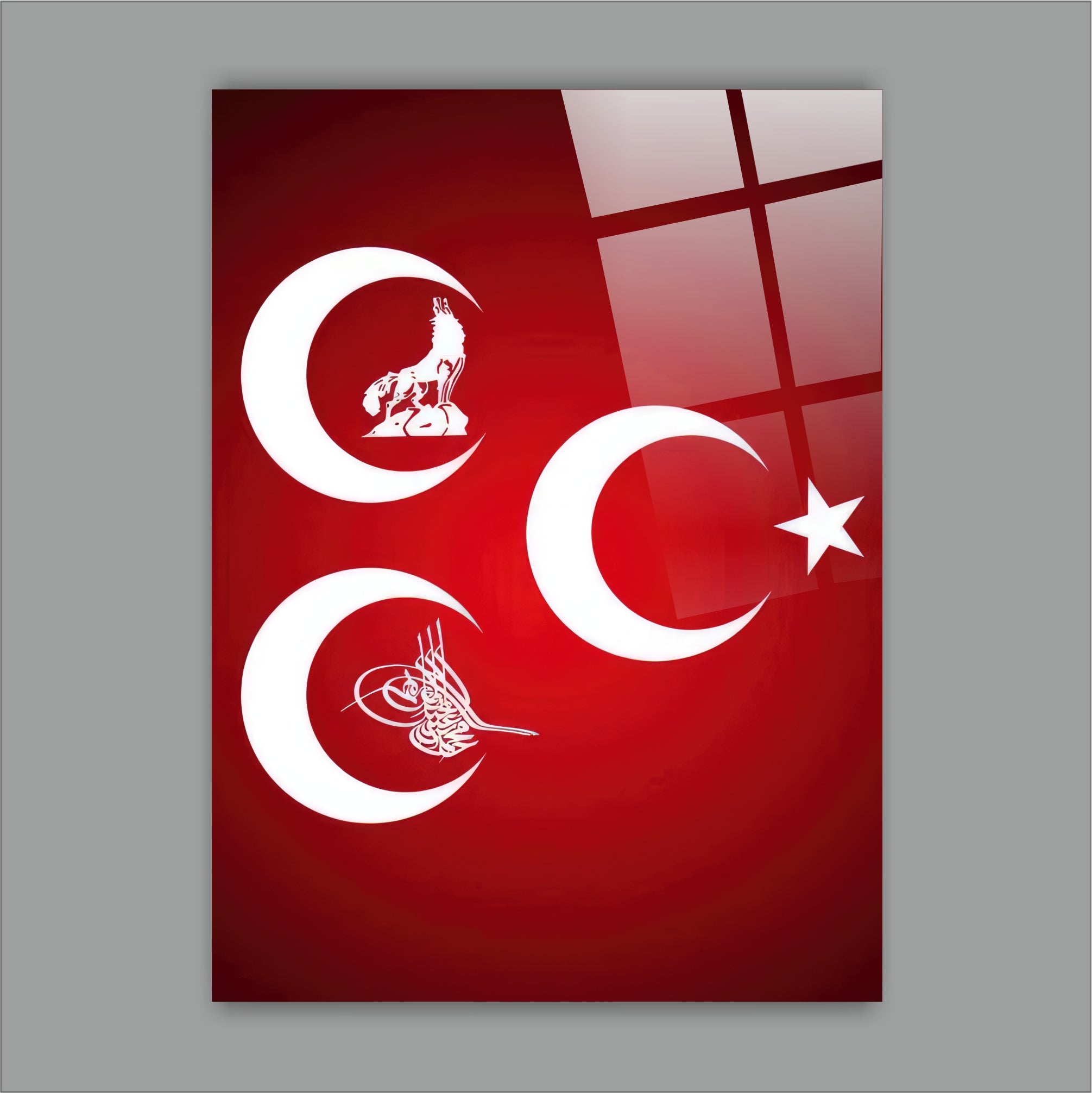 OSMANLI-67 Türk Devletleri Ay Yıldız Tuğra ve Bozkurt Sembol Tasarımı