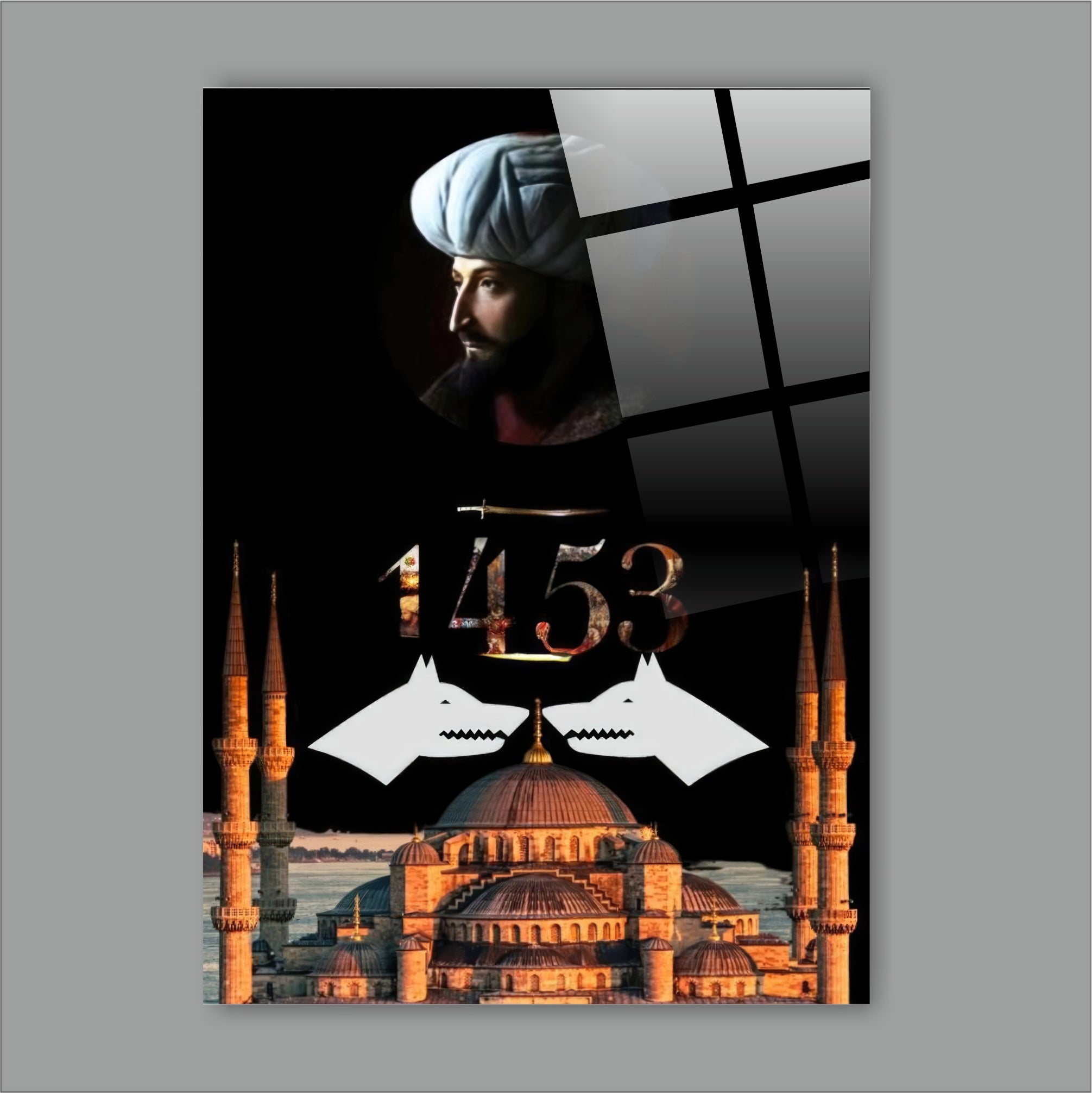 OSMANLI-74 Fatih Sultan Mehmet 1453 İstanbul'un Fethi Ayasofya ve Bozkurt Tasarımı