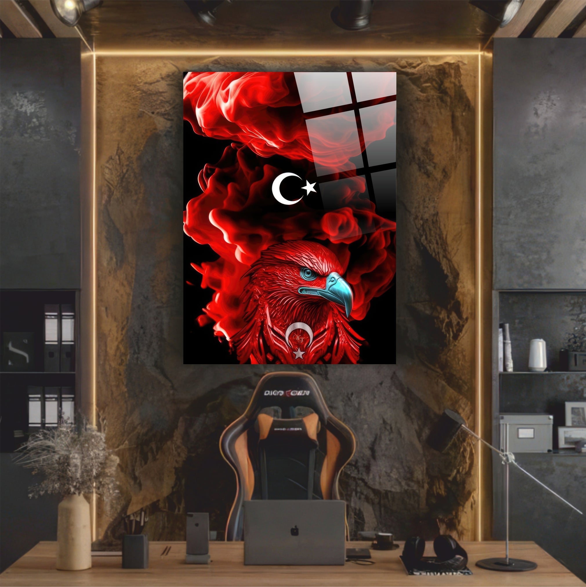 OSMANLI-64 Türk Kartalı Ay Yıldız Kırmızı Duman