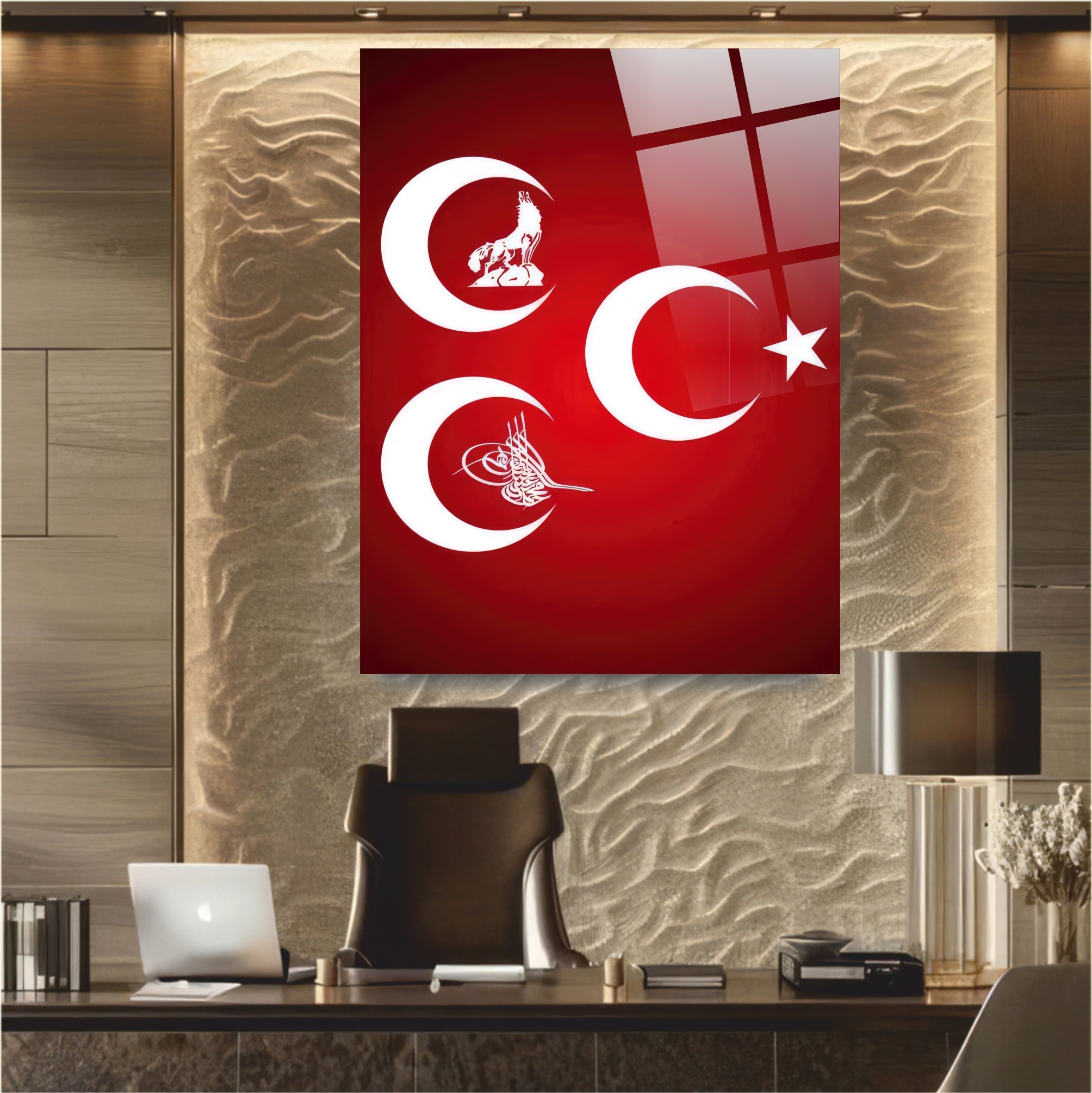 OSMANLI-67 Türk Devletleri Ay Yıldız Tuğra ve Bozkurt Sembol Tasarımı