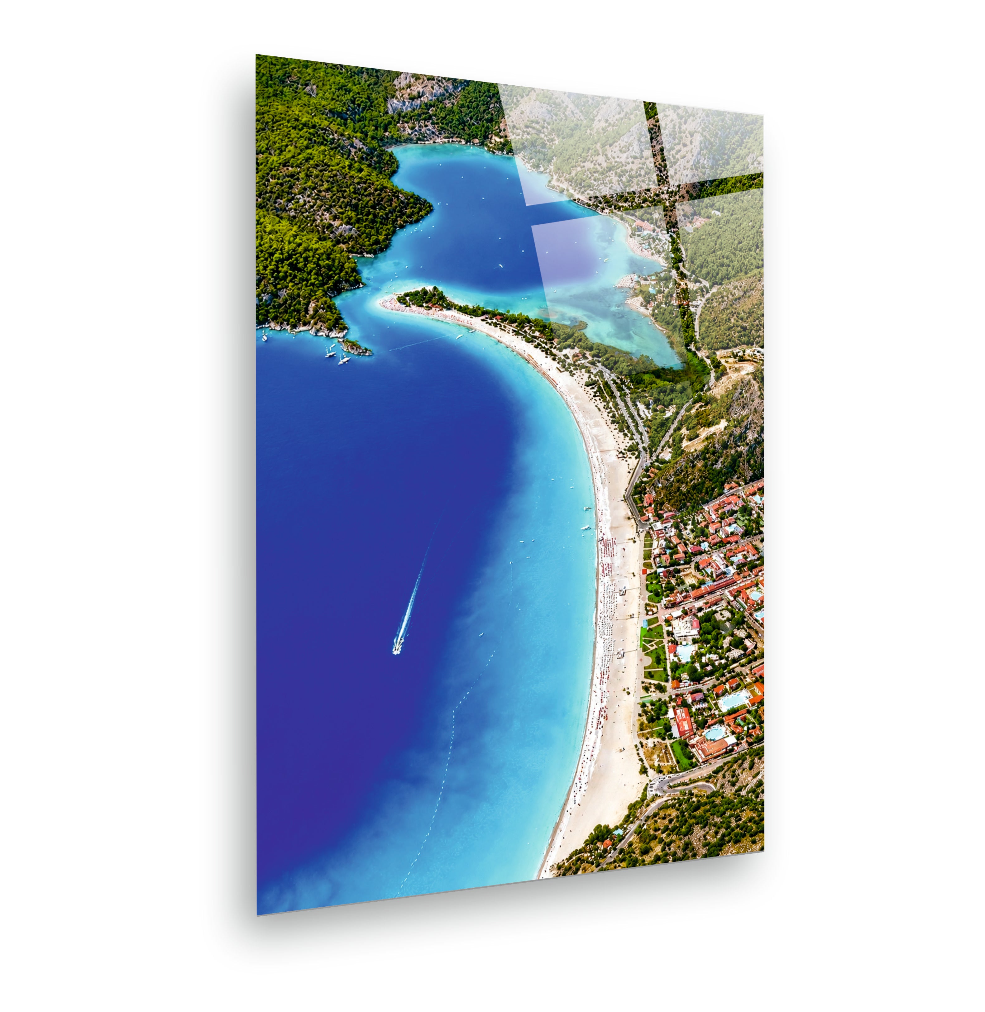 POPÜLER-115 Ölüdeniz Lagünü ve Turkuaz Sahil Cam Tablo