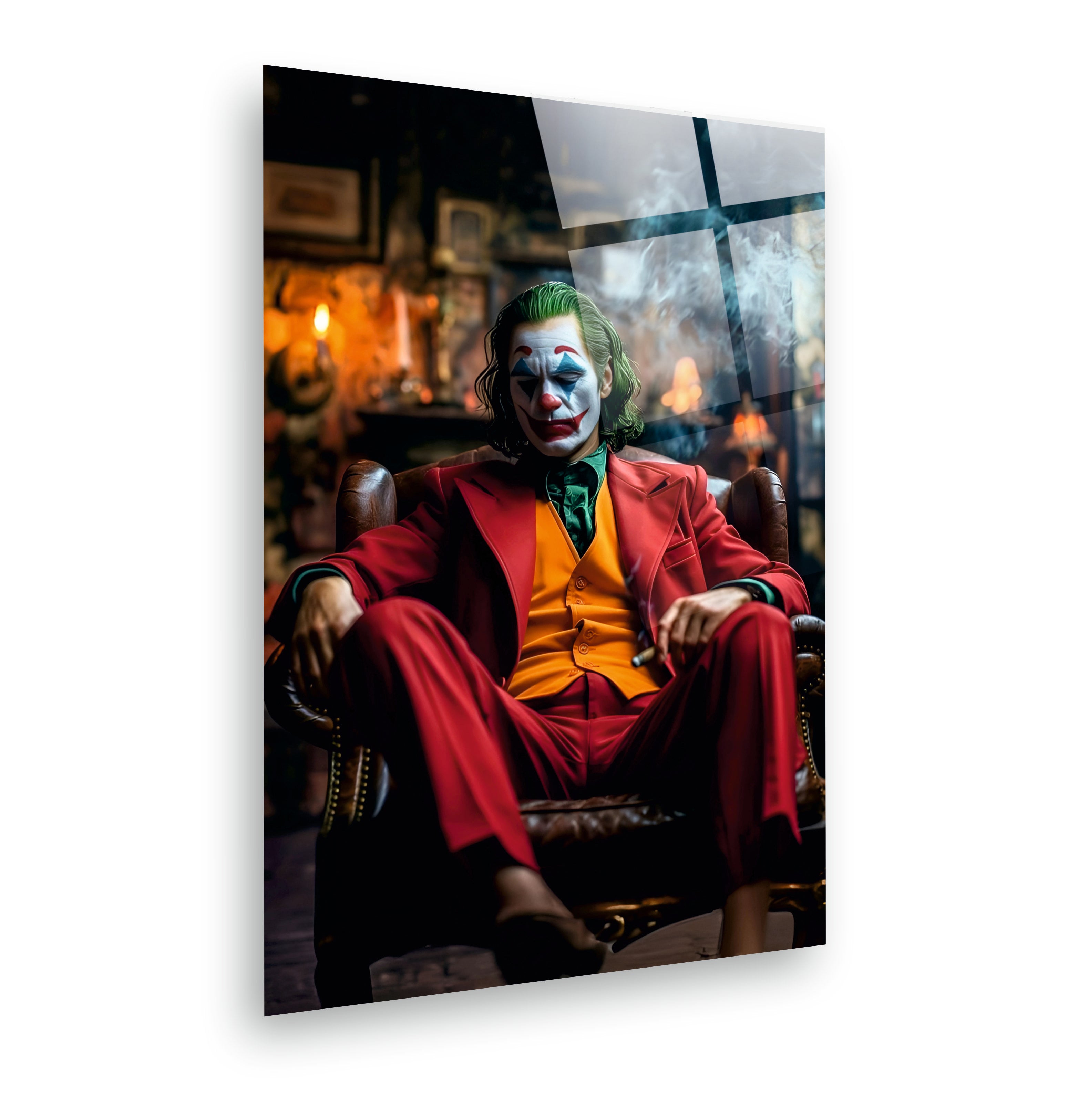 POPÜLER-31 Joker Temalı Sinematik Portre Cam Tablo